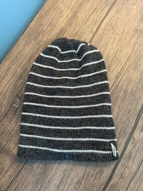 Vans Black & White Striped Knit Beanie
